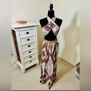 From SHEIN. Cute wrap top and skirt size medium.